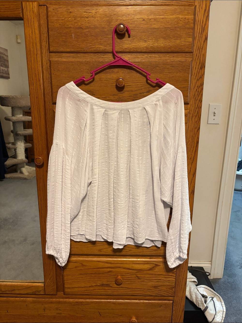 Universal Thread White Off-Shoulder Textured Blouse